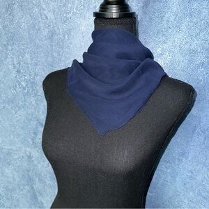 100% Silk Navy Blue Scarf